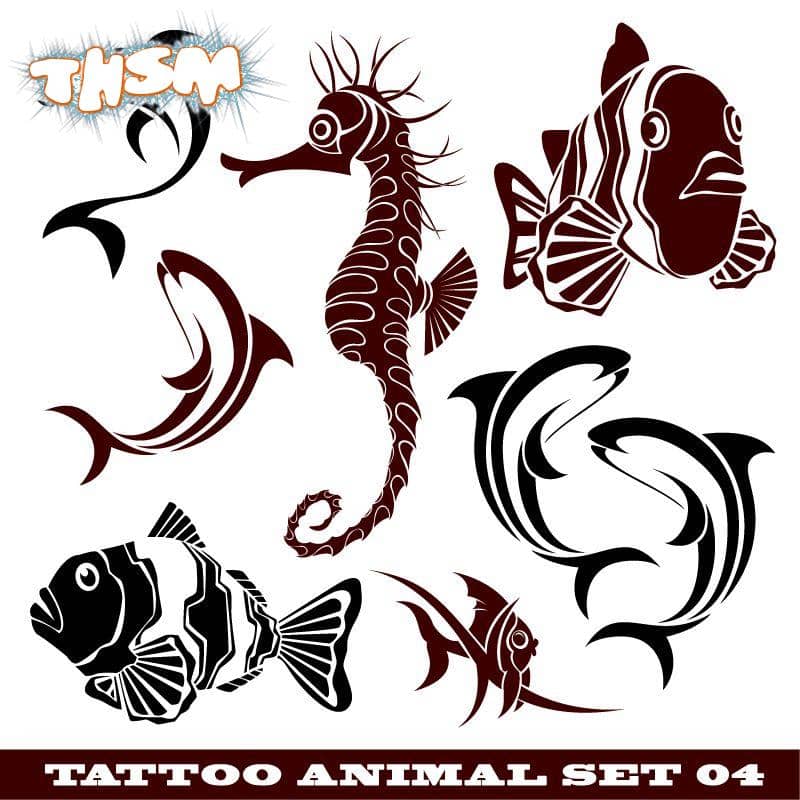 Tattoo Animal Vector Set (.eps) Free Vector Download - 3axis.co