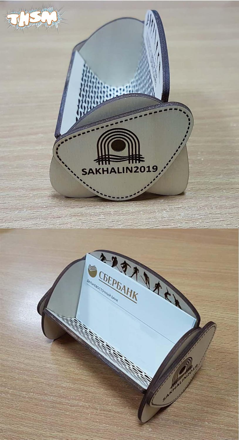 Laser Cut Wooden Business Card Holder Living Hinge Free Vector cdr Download - 3axis.co