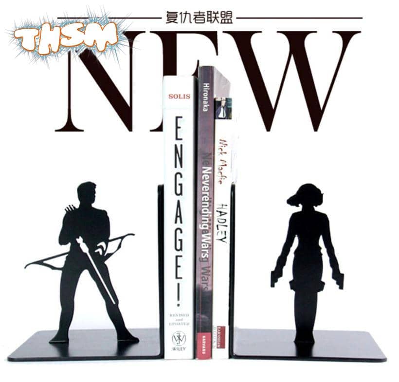 Laser Cut Marvel Heroes Black Widow and Hawkeye Bookend Free Vector cdr Download - 3axis.co