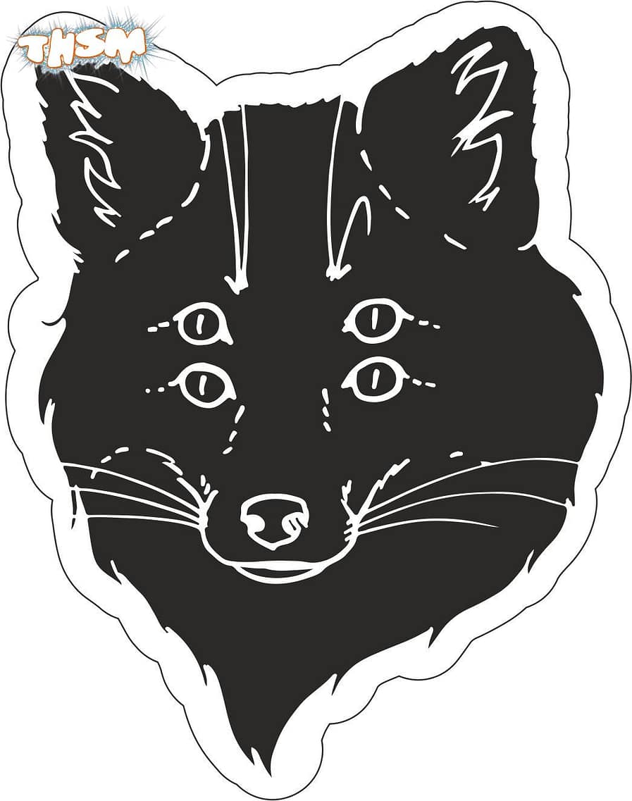 Black Fox Sticker Vector Art Free Vector cdr Download - 3axis.co