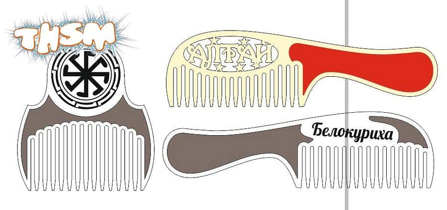 Brush and Comb Set laser cut Free Vector cdr Download - 3axis.co