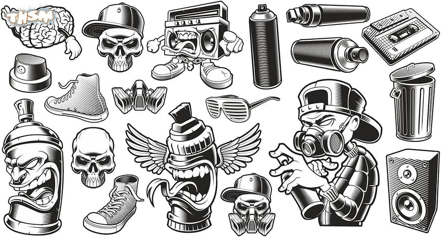 Graffiti Stickers Set Free Vector cdr Download - 3axis.co