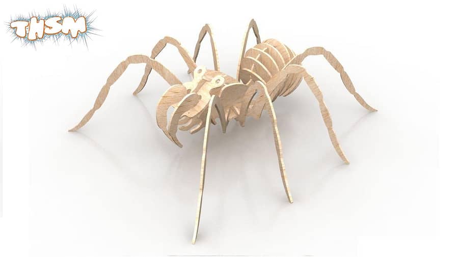 Spider 3mm 3D Insect Puzzle DXF File Free Download - 3axis.co