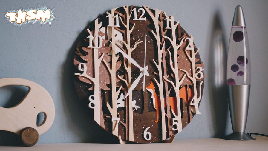 Laser Cut Clock Template Forest Fox Free Vector cdr Download - 3axis.co