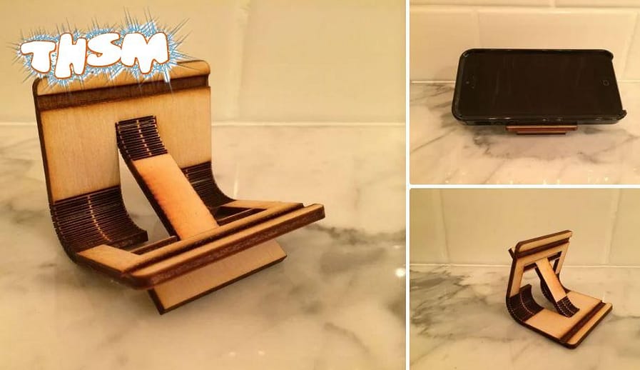Laser Cut Portable Phone Stand DXF File Free Download - 3axis.co