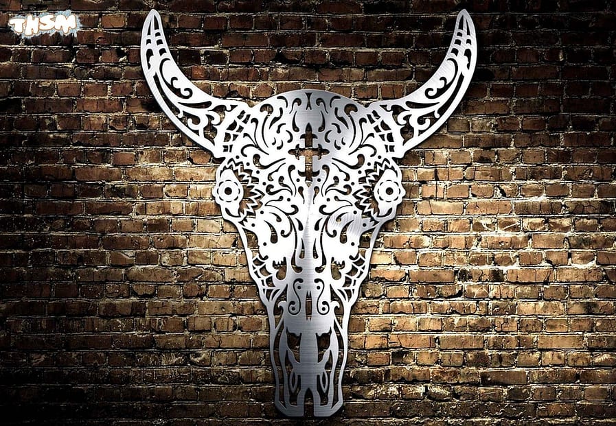Bull Face stainless steel sheet metal laser cutting DXF File Free Download - 3axis.co
