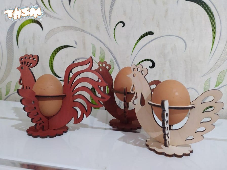 Laser Cut Decorative Easter Egg Holder Free Vector