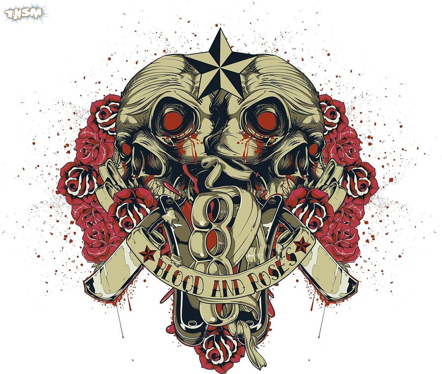 Blood And Roses Print Free Vector cdr Download - 3axis.co
