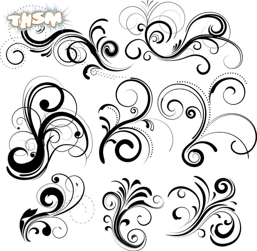 Swirls Decor Design Vector Set (.eps) Free Vector Download - 3axis.co