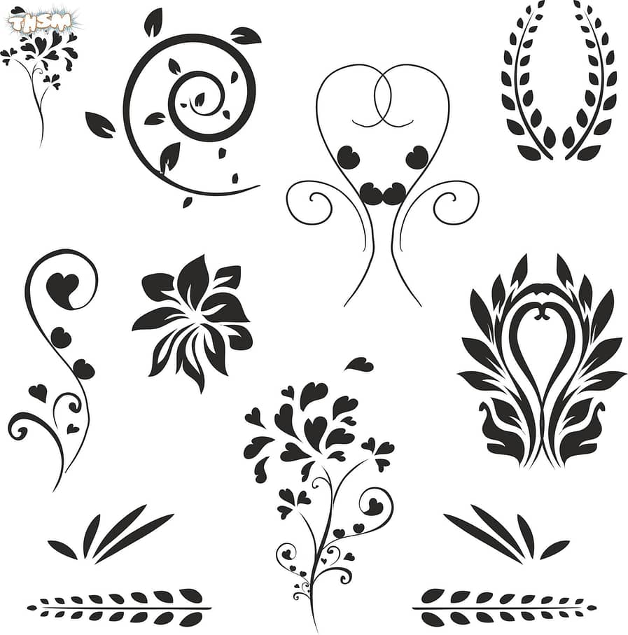 Floral Decoration Set Free Vector cdr Download - 3axis.co