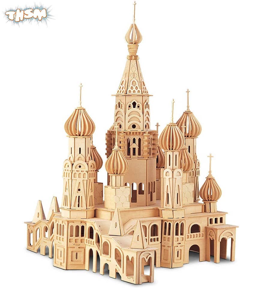 Laser Cut St. Petersburg Church 3D Wooden Puzzle Free Vector