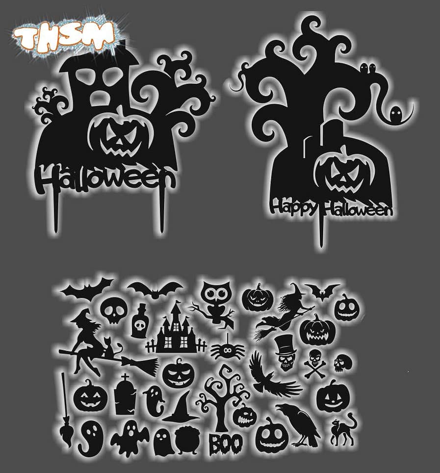 Laser Cut Halloween Party Collection Free Vector