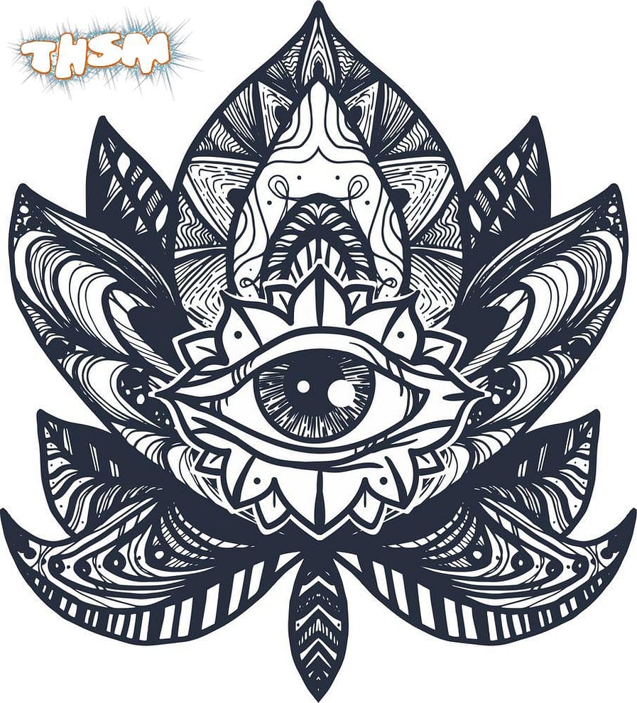 Eye Lotus Tattoo Free Vector cdr Download - 3axis.co